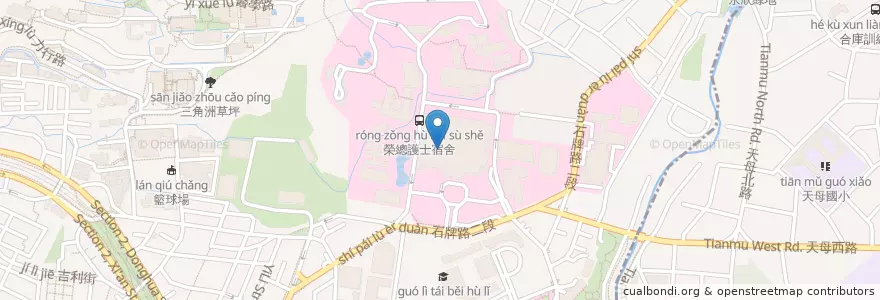 Mapa de ubicacion de 明德素食園 en 台湾, 新北市, 台北市, 北投区.