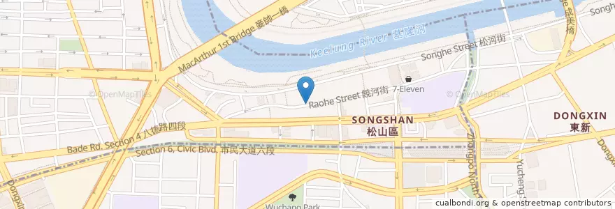 Mapa de ubicacion de 圓圓燒 en Taiwan, Nuova Taipei, Taipei, Distretto Di Songshan.