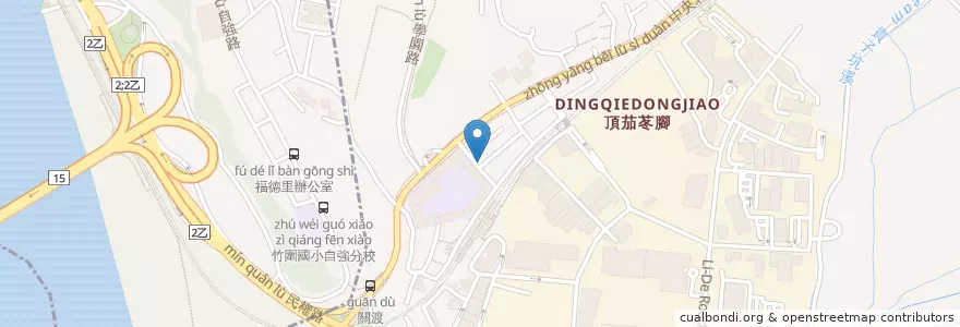 Mapa de ubicacion de 關渡吉得堡早餐店 en 台湾, 新北市, 台北市.