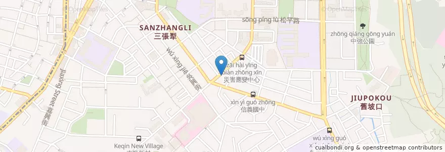Mapa de ubicacion de 九湯屋日本拉麵 en 台湾, 新北市, 台北市, 信義区.