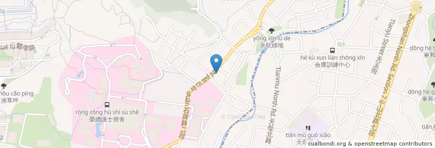 Mapa de ubicacion de 找餐 中西式早午餐 en 타이완, 신베이 시, 타이베이시, 베이터우 구.