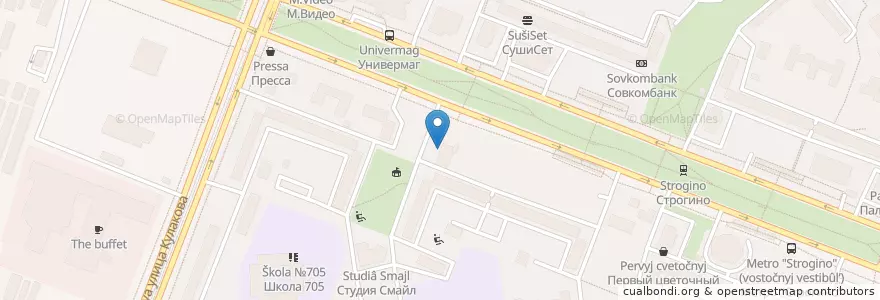 Mapa de ubicacion de Qiwi en Russia, Distretto Federale Centrale, Москва, Северо-Западный Административный Округ, Район Строгино.
