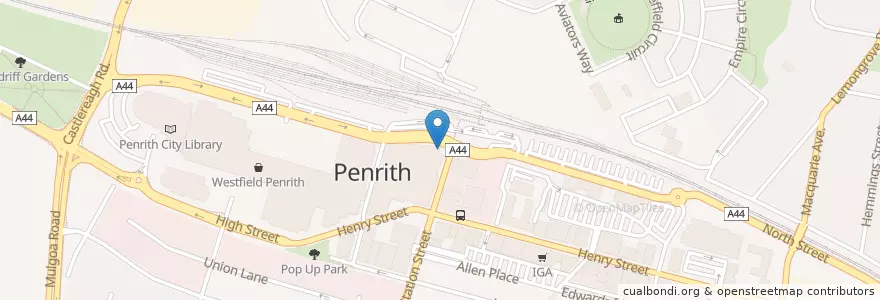 Mapa de ubicacion de Red Cow Inn en Australië, Nieuw-Zuid-Wales, Sydney, Penrith City Council.