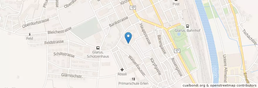 Mapa de ubicacion de Ochsen Bar en Schweiz/Suisse/Svizzera/Svizra, Glarus, Glarus.