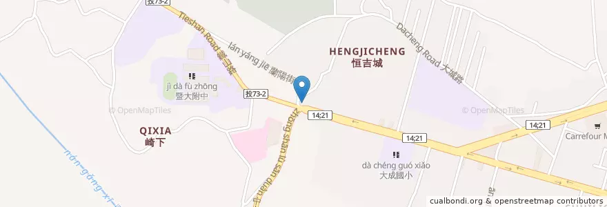 Mapa de ubicacion de 美而美 en Taïwan, Province De Taïwan, Comté De Nantou, 埔里鎮.