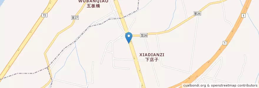 Mapa de ubicacion de 光頭仔烤雞店 en 타이완, 타이완성, 먀오리 현, 궁관향.