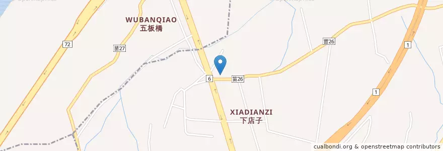 Mapa de ubicacion de 客家麵食館 en Taiwan, 臺灣省, 苗栗縣, 公館鄉.