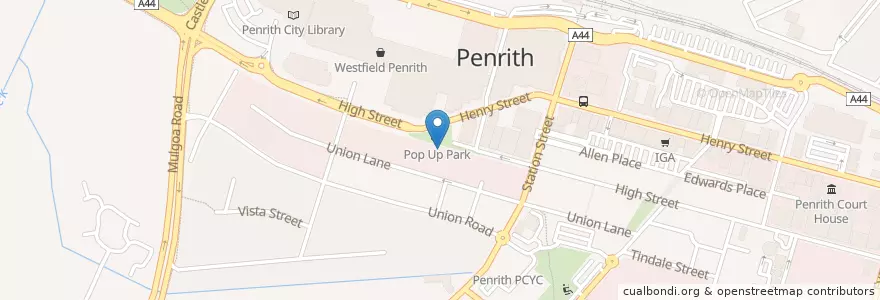 Mapa de ubicacion de High Street Social en استرالیا, New South Wales, Sydney, Penrith City Council.