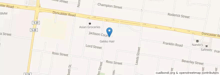 Mapa de ubicacion de Khao Tip en Australien, Victoria, City Of Manningham.