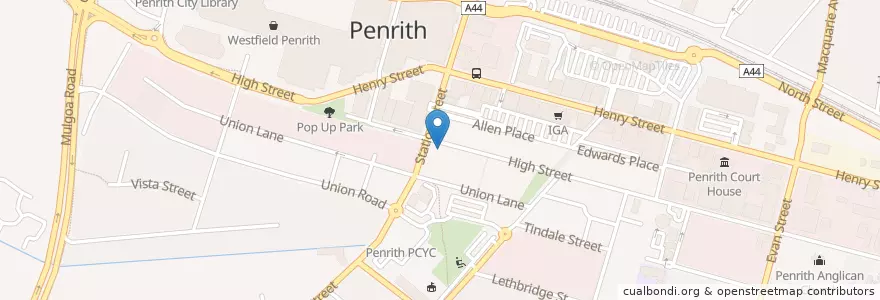Mapa de ubicacion de Polmarket Deli & Cafe en Austrália, Nova Gales Do Sul, Sydney, Penrith City Council.