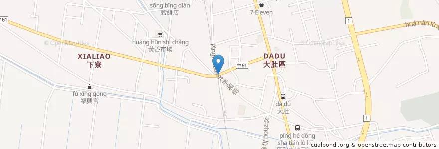 Mapa de ubicacion de 胖老爹美式炸雞 en تایوان, تایچونگ, 大肚區.