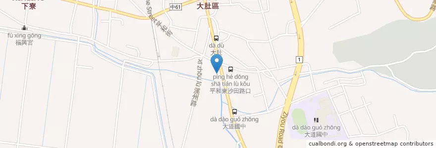 Mapa de ubicacion de 天天麵館 en Taïwan, Taichung, 大肚區.