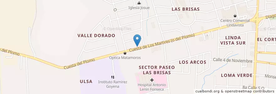 Mapa de ubicacion de Farmacia Saba Las Brisas. en نيكاراجوا, Departamento De Managua, Managua (Municipio).