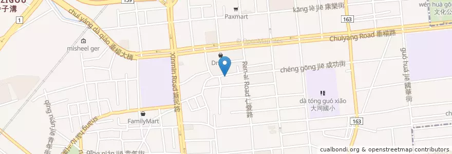 Mapa de ubicacion de 素才蔬食館 en Taiwan, Taiwan, Chiayi, Landkreis Chiayi, 西區.