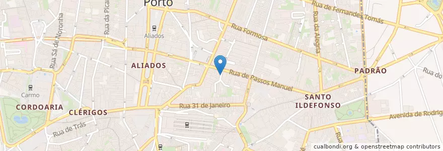 Mapa de ubicacion de Clube Porto Rugby en 葡萄牙, 北部大區, Área Metropolitana Do Porto, Porto, Porto, Cedofeita, Santo Ildefonso, Sé, Miragaia, São Nicolau E Vitória.
