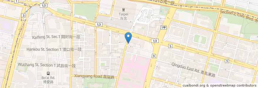 Mapa de ubicacion de 小魏川菜餐廳 en 臺灣, 新北市, 臺北市, 中正區.