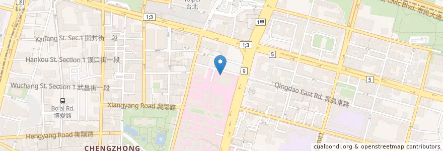 Mapa de ubicacion de 法菓風 en تايوان, تايبيه الجديدة, تايبيه, 中正區.