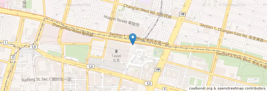 Mapa de ubicacion de 米達人 en Tayvan, 新北市, Taipei, 中正區.