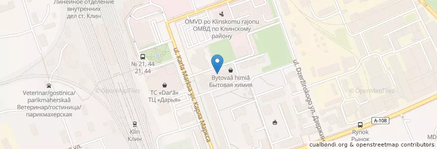 Mapa de ubicacion de Сбербанк en ロシア, 中央連邦管区, モスクワ州, Городской Округ Клин.