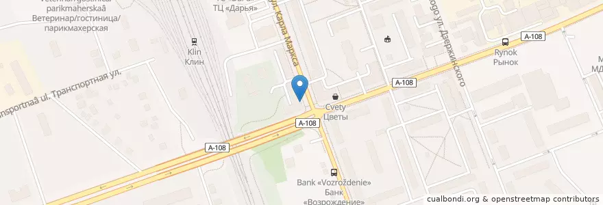Mapa de ubicacion de Отделение связи №141607 en Russie, District Fédéral Central, Oblast De Moscou, Городской Округ Клин.