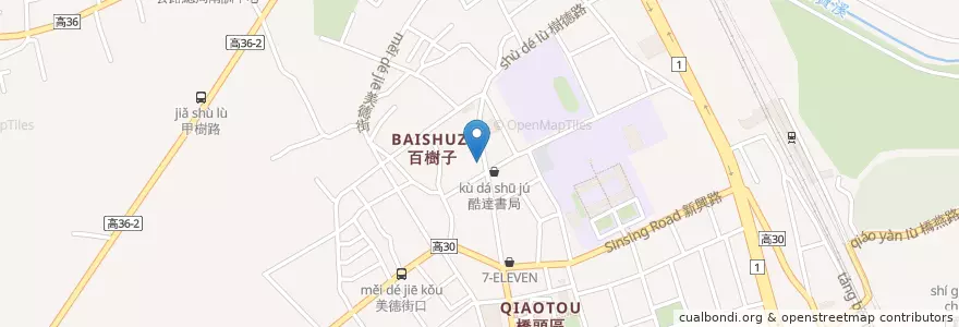 Mapa de ubicacion de 言安藥局 en Taiwan, Kaohsiung, 橋頭區.