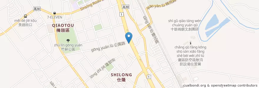 Mapa de ubicacion de 民權藥局 en تايوان, كاوهسيونغ, 橋頭區.