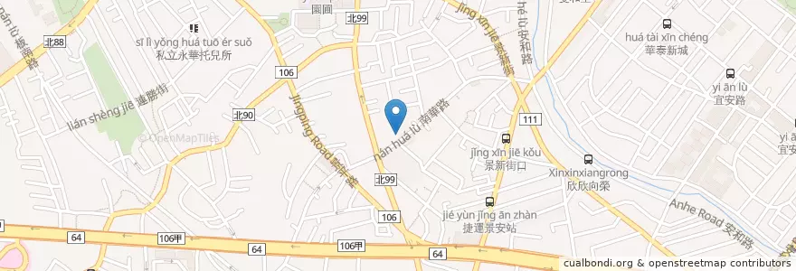 Mapa de ubicacion de 豆BAR 咖啡 en تايوان, تايبيه الجديدة, 中和區.