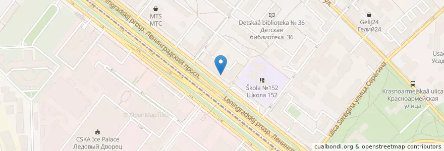 Mapa de ubicacion de Хинкали-бистро en Rusland, Centraal Federaal District, Moskou, Северный Административный Округ, Район Аэропорт.