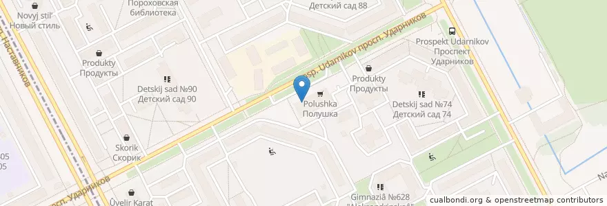 Mapa de ubicacion de Невис en Russie, District Fédéral Du Nord-Ouest, Oblast De Léningrad, Saint-Pétersbourg, Красногвардейский Район, Округ Ржевка.