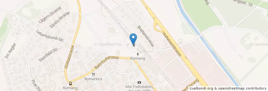 Mapa de ubicacion de Die Post en 瑞士, 蘇黎世, Bezirk Dielsdorf, Rümlang.