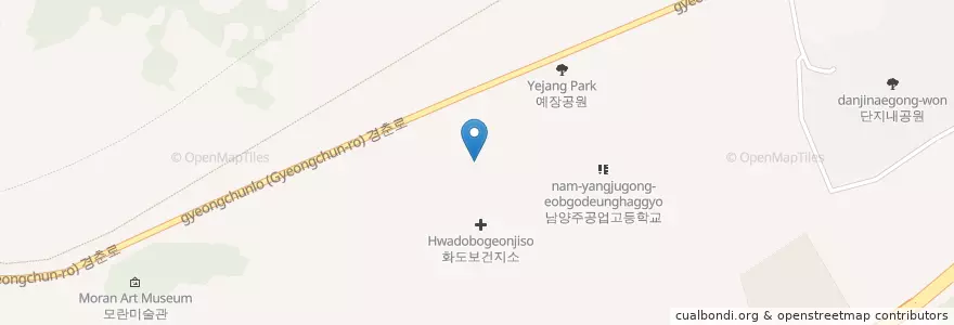 Mapa de ubicacion de 화도 복지회관 en 韩国/南韓, 京畿道, 南楊州市.
