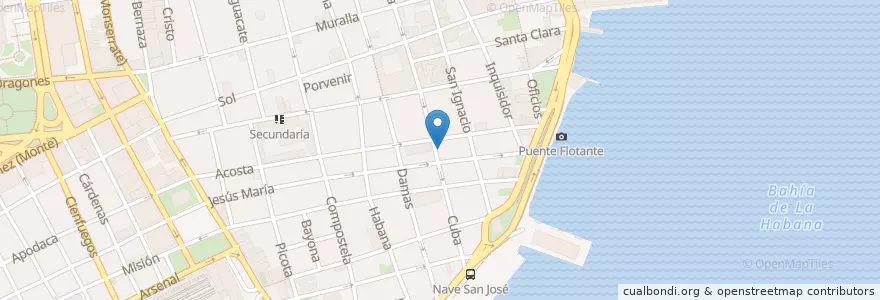 Mapa de ubicacion de La casana del son salsa sur en Cuba, La Habana.