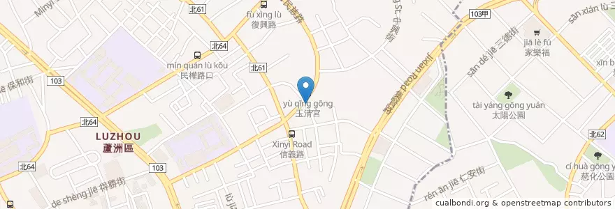 Mapa de ubicacion de 玉清宮 en تايوان, تايبيه الجديدة, 蘆洲區.