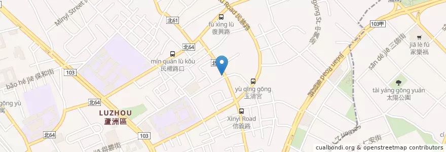 Mapa de ubicacion de 八方雲集 en تايوان, تايبيه الجديدة, 蘆洲區.