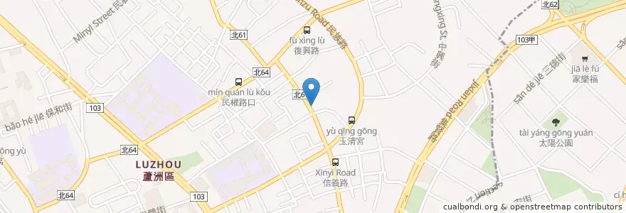 Mapa de ubicacion de 名將三寶飯 - 信義店 en تايوان, تايبيه الجديدة, 蘆洲區.