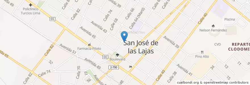 Mapa de ubicacion de Logia Ernesto Parreño #70 Orden Caballero de la Luz en Küba, Mayabeque, San José De Las Lajas, Ciudad De San José De Las Lajas, Ciudad De San José De Las Lajas.