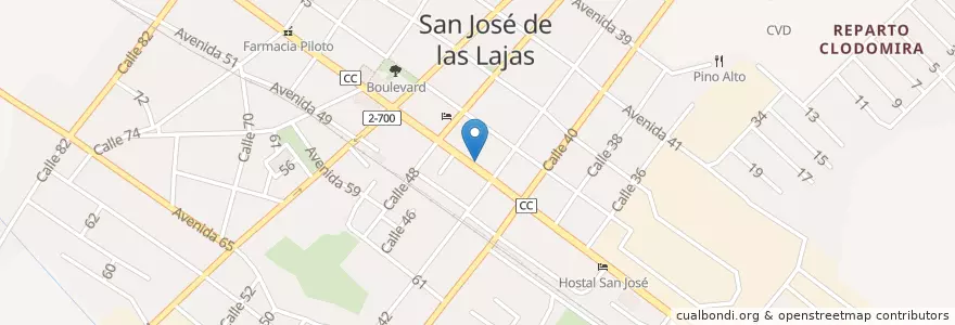 Mapa de ubicacion de R:.B:.C:. Logia Verdad (Masonería) en 쿠바, Mayabeque, San José De Las Lajas, Ciudad De San José De Las Lajas, Ciudad De San José De Las Lajas.
