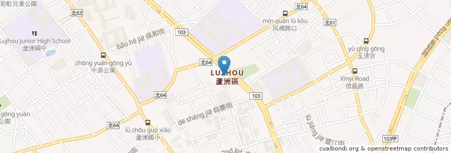 Mapa de ubicacion de 中華郵政 en Taïwan, Nouveau Taipei, Luzhou.