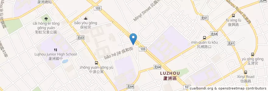 Mapa de ubicacion de すき家 en 臺灣, 新北市, 蘆洲區.