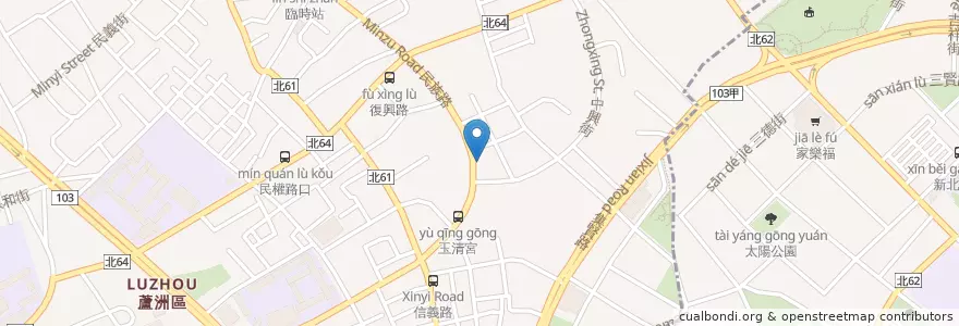 Mapa de ubicacion de 六合飯担 en تايوان, تايبيه الجديدة, 蘆洲區.
