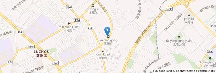 Mapa de ubicacion de 鴨肉富 en تایوان, 新北市, 蘆洲區.