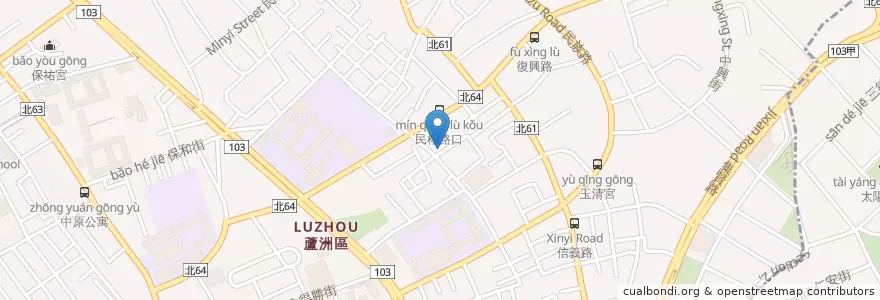 Mapa de ubicacion de 曜華文教 en Taiwan, Nuova Taipei, 蘆洲區.