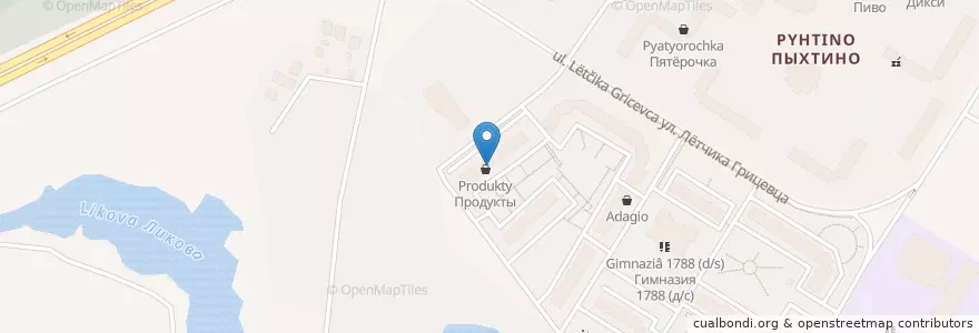 Mapa de ubicacion de Suprema Pizza en Russie, District Fédéral Central, Moscou, Новомосковский Административный Округ, Поселение Внуковское.