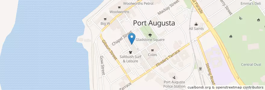 Mapa de ubicacion de Port Augusta Chinese Takeaway en Australië, Zuid-Australië, Port Augusta City Council.