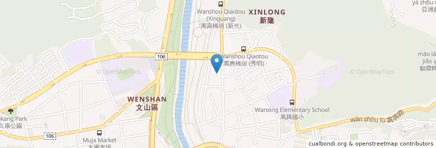 Mapa de ubicacion de 漢堡寶活力早餐店 en 臺灣, 新北市, 臺北市, 文山區.