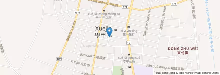 Mapa de ubicacion de 潤德素食 en Taiwan, Tainan, Xuejia.