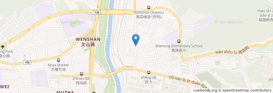 Mapa de ubicacion de 喔嗨唷早餐店 en تايوان, تايبيه الجديدة, تايبيه, 文山區.