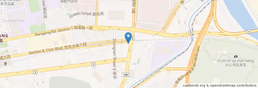 Mapa de ubicacion de 小叮噹早餐 en 臺灣, 新北市, 臺北市, 南港區.