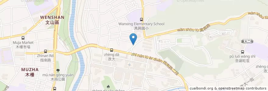 Mapa de ubicacion de 派克雞排 en تایوان, 新北市, تایپه, 文山區.