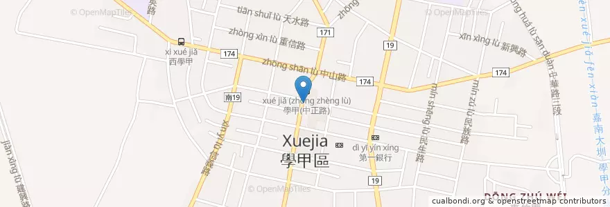Mapa de ubicacion de 禾風小舖章魚小丸子 en 臺灣, 臺南市, 學甲區.
